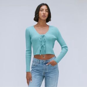 Everlane The Cotton-Merino Front-Tie Top